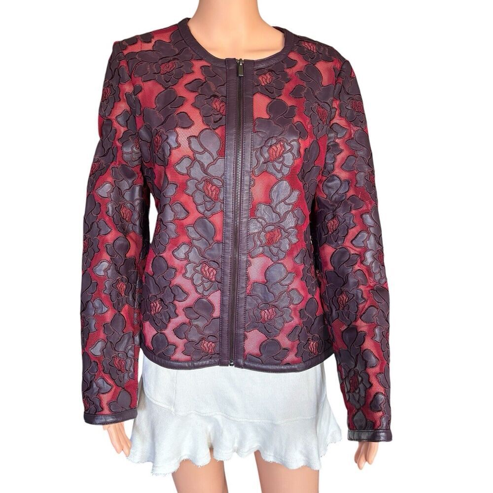Bagatelle Red and Black Floral Jacket